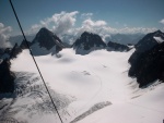 Blick vom Silvrettahorn auf den Ochsentalergletscher, dahinter Gr. Und Kl. Buin