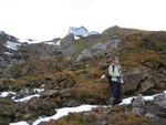 Anna beim Aufstieg zum Rotsteinpass.