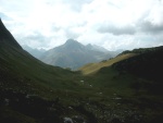 Blick zur Lechleitner Alpe und im Hintergrund Warther Horn und Karhorn