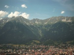 Blick von der Bergiselschanze zur Nordkette mit Brandjochspitze und Frau Hitt...