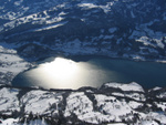 Blick auf den rund 1800m tiefer gelegenen Walensee