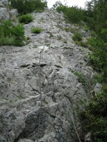 Hier jetzt die letzte Ausstiegswand. Wieder genial zum Klettern im Fels.