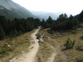 Der wunderbare Trail zwischen der Alpe Astras und Pass da Costainas.