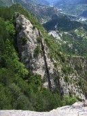 Blick auf die 85m lange Tyrolienne