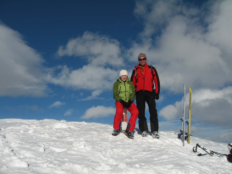 Silvia und Ich bei fantastischen Bedingungen am Fanenstock 2235m.