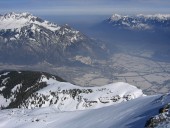 Blick nach Norden ins Rheintal mit Sargans.