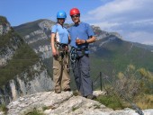 Anna und Ich beim Ausstieg des genialen Klettersteigs