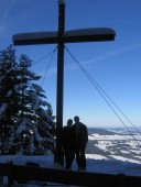 Eva und Ich am Gschwenderhorn 1450m. Schwierige Lichtbedingungen da der Gipfel einseitig komplett bewaldet ist!