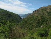 Ein letzter Blick durch das Valle Boazzo hinaus Richtung Lecco.