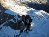 Andrea auf den letzten Metern zum Bockkarkopf.