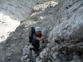 Gitta auf den ersten Metern am Klettersteig.