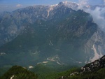 Blick auf den Passo Pian delle Fugazze und die wunderbaren Bikeweg zum Rif. Papa