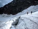 Gletscherspalten am Ochsentalergletscher unterhalb des Silvrettahorns