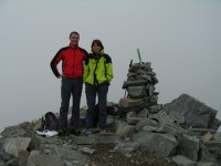 Alexandra und Ich am Piz Linard 3410m. Leider bei etwas schlechten Sichtbedingungen.
