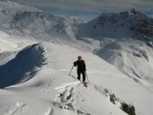 Andrea erreicht den Piz Campagnung.