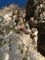 Alexandra auf den letzten Metern des kurzen Klettersteigs.