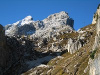 Beim Aufstieg zum Rifugio Coldai. Im Hintergrund die Civetta.