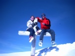 Heidi und ich am Gipfelkreuz vom Ragazerblanken 2051m