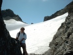 Der Minigletscher auf der Nordostseite der Roten Wand