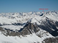 Blick nach Osten zum gestrigen Gipfel, dem Gletscher Ducan.