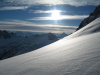 Geniale Stimmung beim Aufstieg mit Blick in die Lechtaler Alpen.