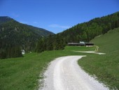 Bei der Fahrt nach Valepp vorbei an der Reichsteinalm.