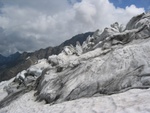 Teil des riesigen Gletscherbruchs des Sulzenauferners.